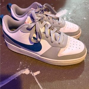 Nike Kids' White and Blue Sneakers